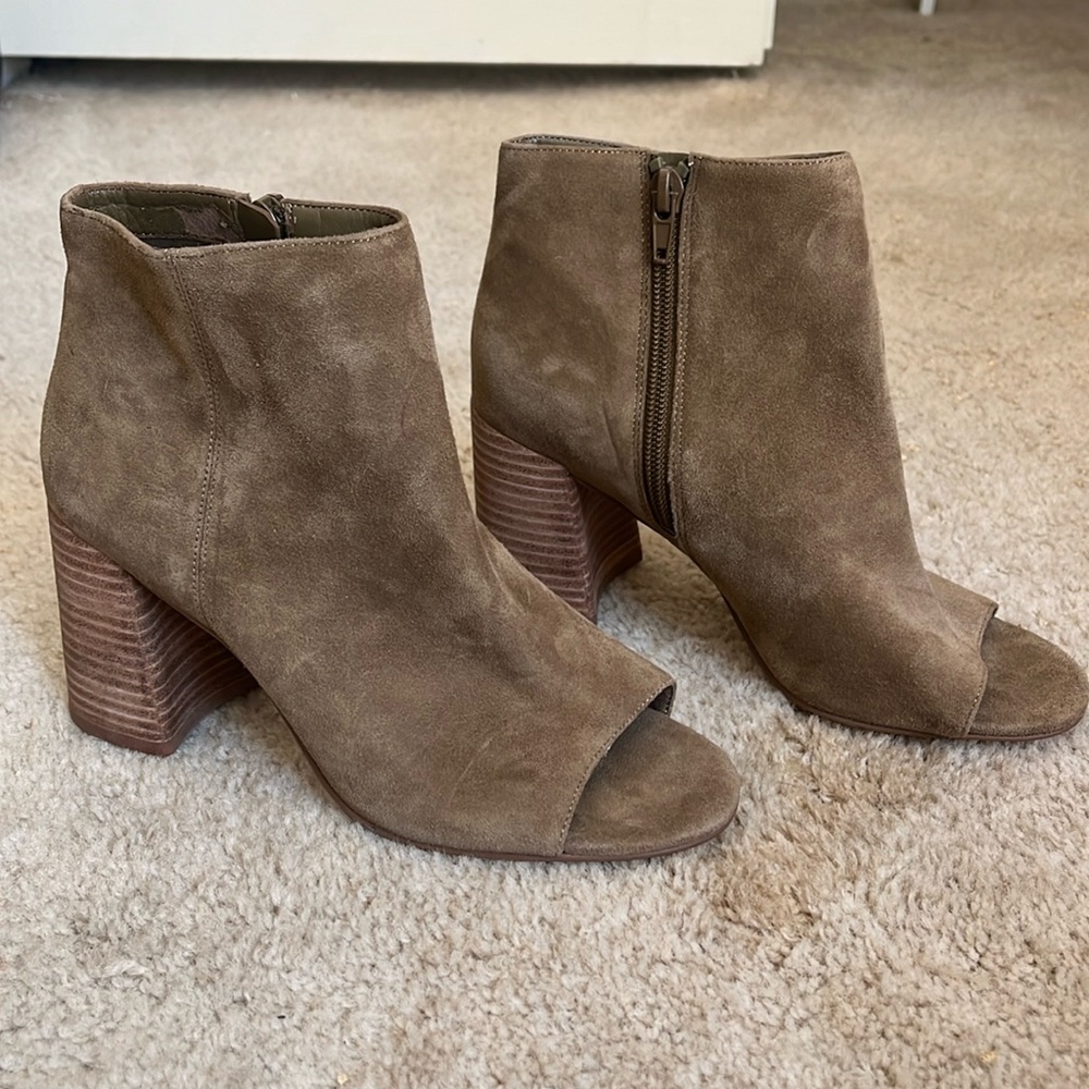 Nine West suede peep-toe booties